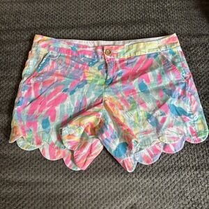 Lilly‎ Pulitzer Multi Sparkling Sands 100% Cotton Buttercup Shorts Womens Size 8